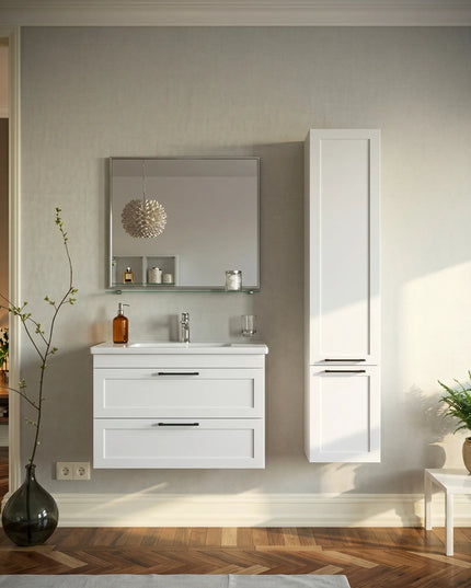 Mobilier de baie suspedat Inari, Alb