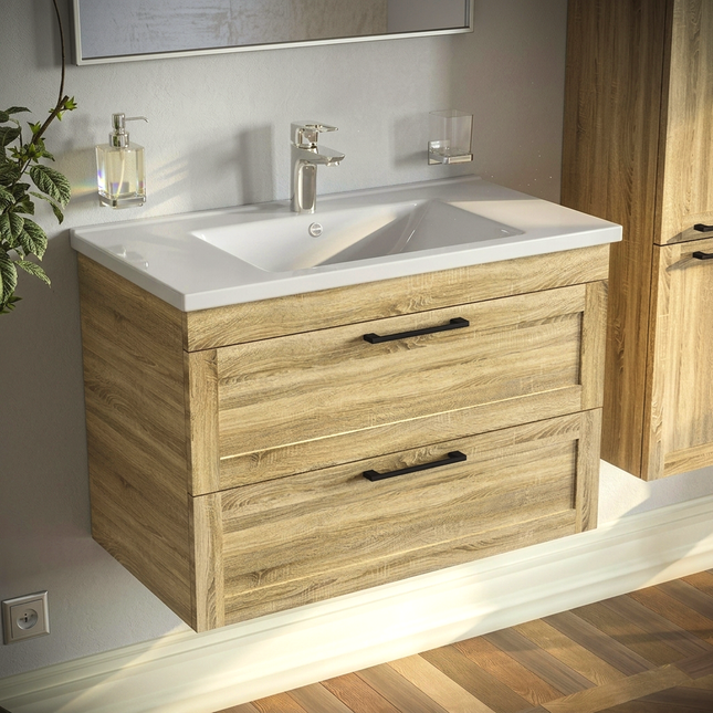 Mobilier de baie suspedat Inari, Oak Nebraska