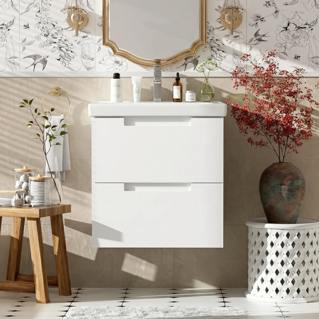 Mobilier de baie suspendat Infinity, Alb
