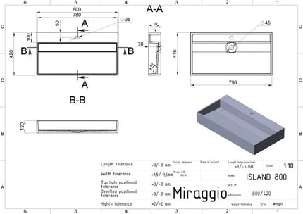 Lavoar pe blat Island 800, Miraggio