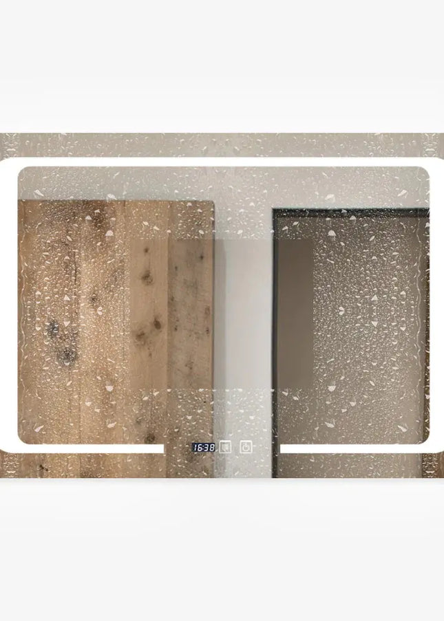 Oglinda LED 90X60cm cu Functie Dezaburire, Touch si Ceas J16