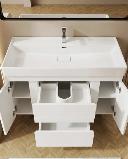 Mobilier de baie suspendat Kapri, Alb