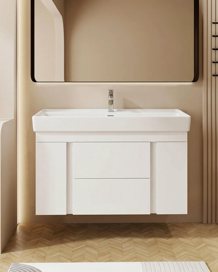 Mobilier de baie suspendat Kapri, Alb