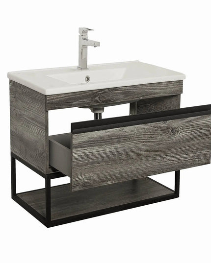 Mobilier de baie suspendat Loft Iron, Oak moras