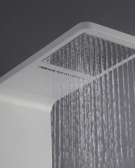 Panel de Duș Modern Alb Lucios – Design Minimalist cu Duș Fix și Accesorii Incluse