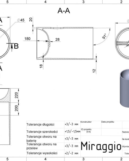 Lavoar COSMOS Alb Lucios