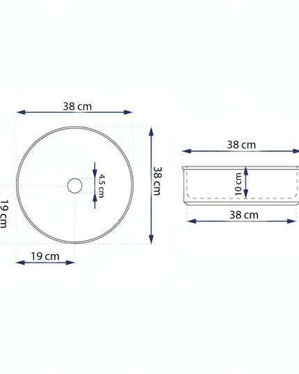 Lavoar rotund ceramic 787-CBKW-MRS – exterior negru texturat, interior alb lucios