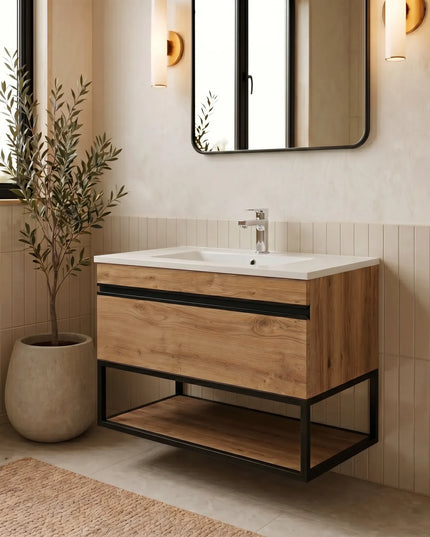 Mobilier de baie suspendat Loft Iron, Seville