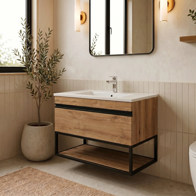 Mobilier de baie suspendat Loft Iron, Seville