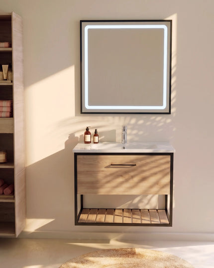 Mobilier baie suspendat cu lavoar ceramic Loft Scandi Seville – Design Nordic
