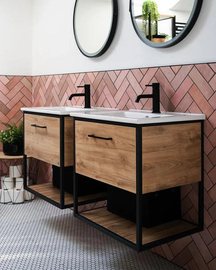 Mobilier baie suspendat cu lavoar ceramic Loft Scandi Seville – Design Nordic