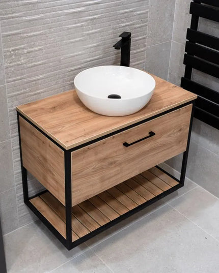 Mobilier baie suspendat Loft Scandi Seville cu blat – Design Nordic