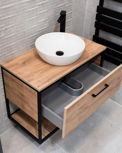 Mobilier baie suspendat Loft Scandi Seville cu blat – Design Nordic