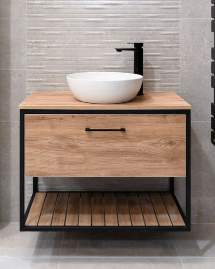 Mobilier baie suspendat Loft Scandi Seville cu blat – Design Nordic