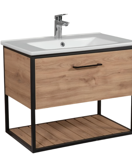 Mobilier baie suspendat cu lavoar ceramic Loft Scandi Seville – Design Nordic