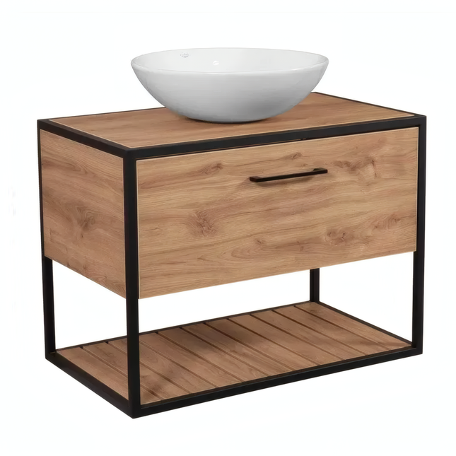 Mobilier baie suspendat Loft Scandi Seville cu blat – Design Nordic
