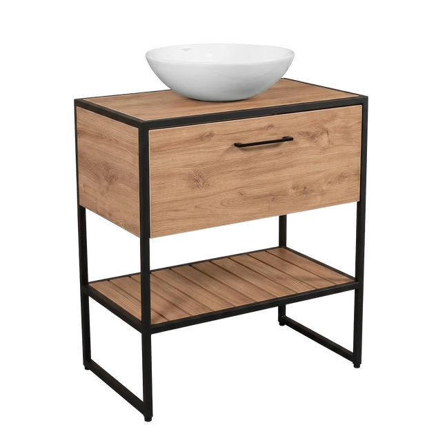 Mobilier de baie pe pardoseală Loft Scandi Seville, cu blat