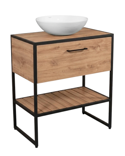 Mobilier de baie pe pardoseală Loft Scandi Seville, cu blat și lavoar Zero
