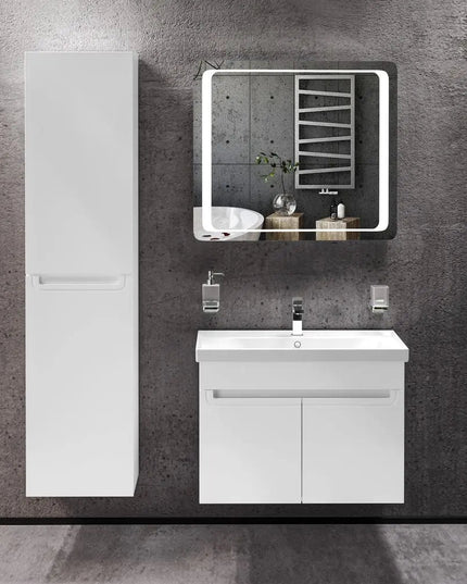 Mobilier de baie suspendat Omega, Alb