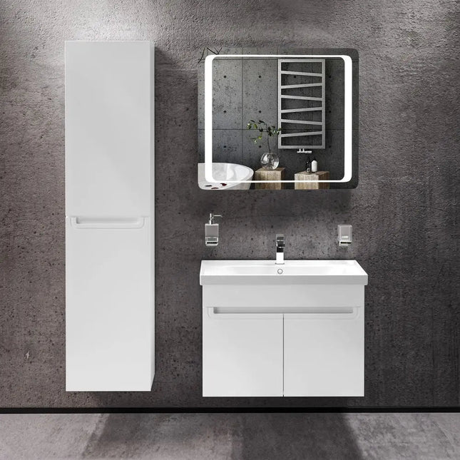 Mobilier de baie suspendat Omega, Alb