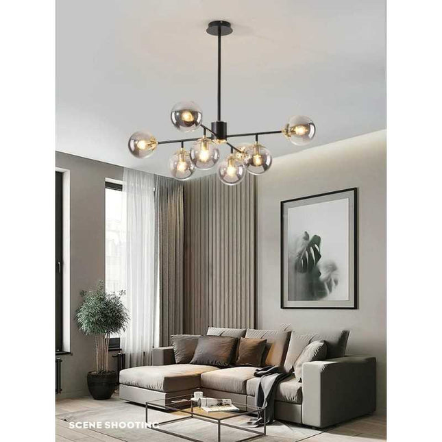 Lustra Abajur Fumuriu E27 Cu 8xE27 DF202/4+4