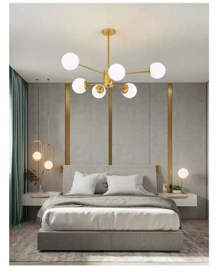 Lustră cu 6 Globuri Alb Ma -  DF201/3+3