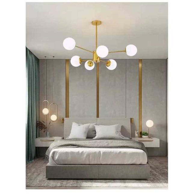 Lustră cu 6 Globuri Alb Ma -  DF201/3+3
