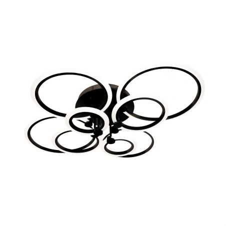 Lustră LED 8 Cercuri Neagră cu Telecomandă WiFi 2.4G – Design Modern și Iluminare Inteligentă -  6601/2X4 BK