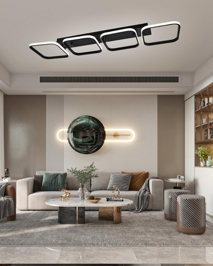 Lustră LED cu 4 Pătrate – Design Modern și Iluminare Inteligentă G3860/4