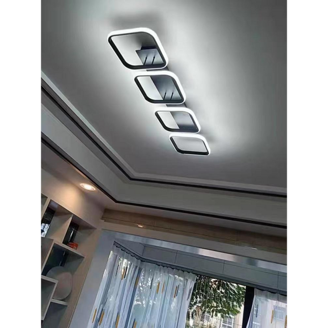 Lustră LED cu 4 Pătrate – Design Modern și Iluminare Inteligentă G3860/4