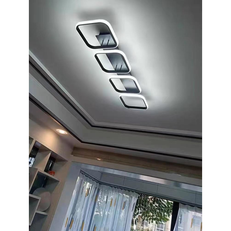 Lustră LED cu 4 Pătrate – Design Modern și Iluminare Inteligentă G3860/4