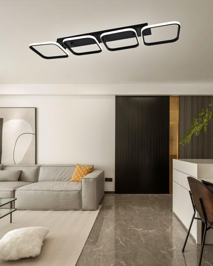 Lustră LED cu 4 Pătrate – Design Modern și Iluminare Inteligentă G3860/4