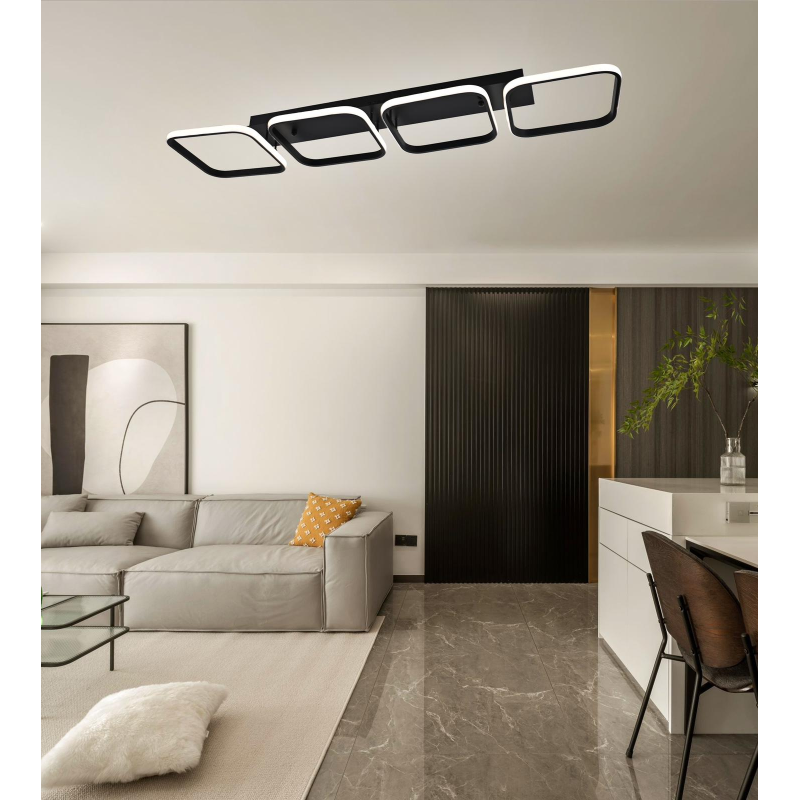 Lustră LED cu 4 Pătrate – Design Modern și Iluminare Inteligentă G3860/4