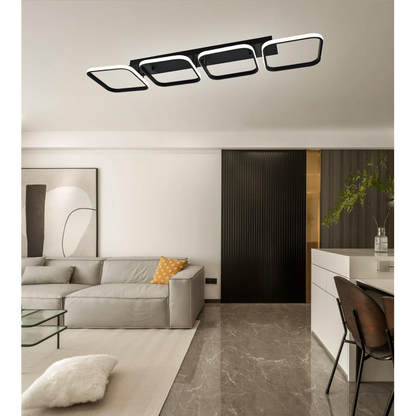 Lustră LED cu 4 Pătrate – Design Modern și Iluminare Inteligentă G3860/4