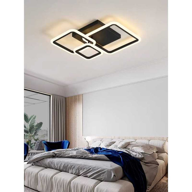 Lustră LED cu Telecomandă Negru – Iluminat Modern și Inteligent G 3816/3 BK