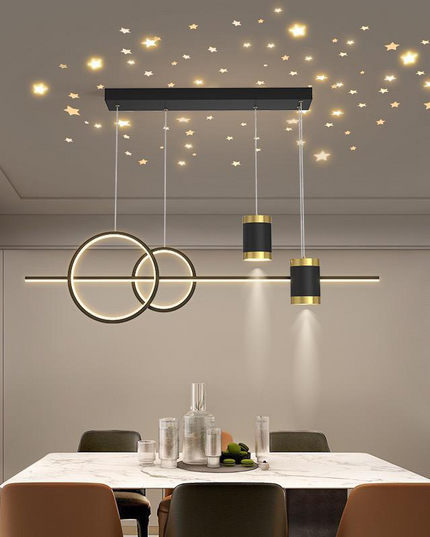 Lustră LED cu Telecomandă și Proiector Starry Night G3869 BK