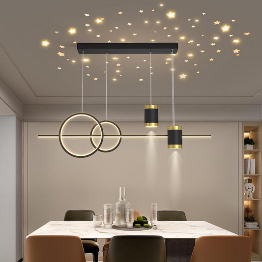 Lustră LED cu Telecomandă și Proiector Starry Night G3869 BK