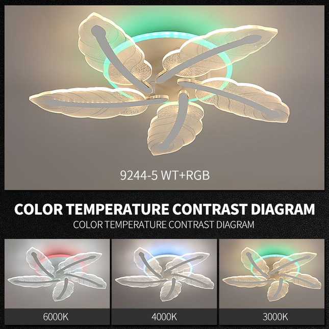 Lustră LED cu Telecomandă WiFi 2.4G – Iluminare Modernă și Reglabilă -  9244/5 WT/RGB