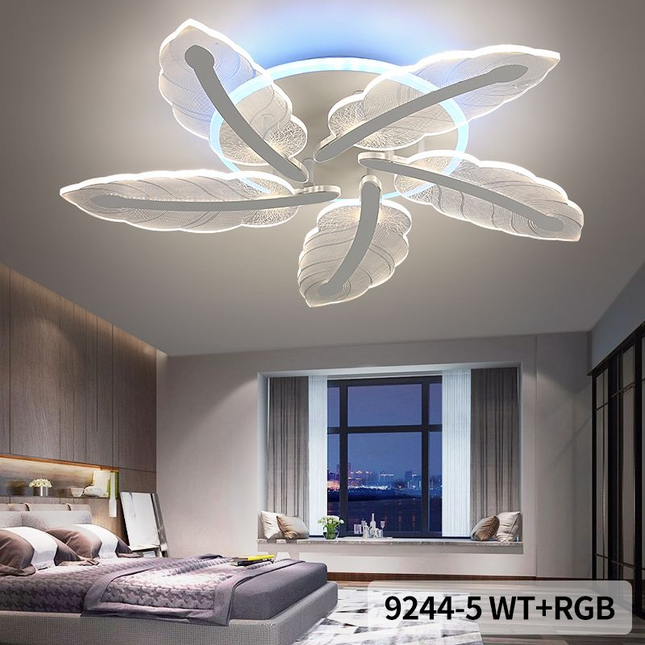 Lustră LED cu Telecomandă WiFi 2.4G – Iluminare Modernă și Reglabilă -  9244/5 WT/RGB