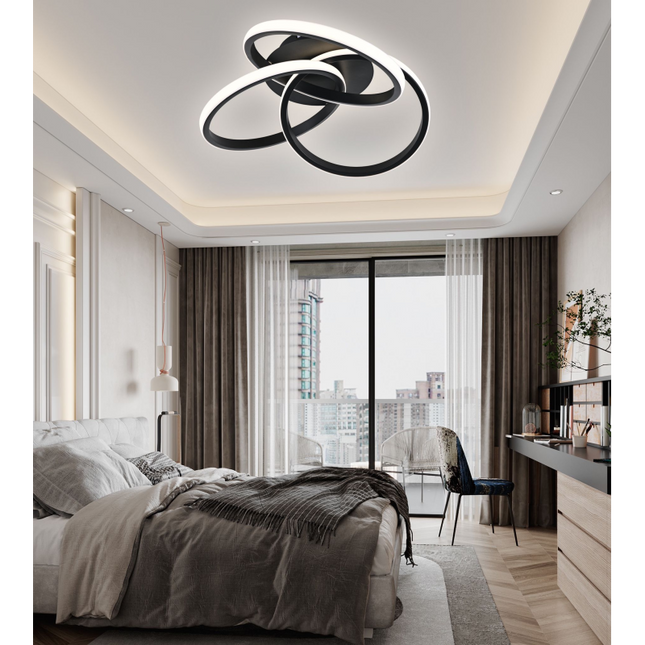 Lustră LED 84W cu Telecomandă WiFi – Iluminare Reglabilă pentru Confort Maxim - G3817/3 BK