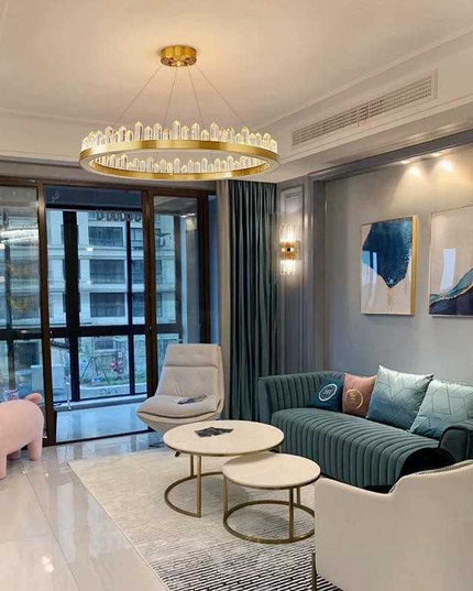 Lustră LED Cristal D60cm cu Telecomandă WiFi 2.4G – Eleganță și tehnologie pentru confortul casei tale - G4107/600 GD