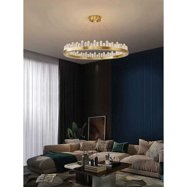 Lustră LED Cristal D60cm cu Telecomandă WiFi 2.4G – Eleganță și tehnologie pentru confortul casei tale - G4107/600 GD