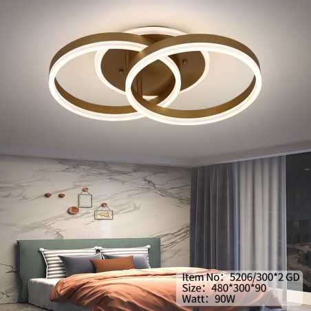 Lustră LED Dimabilă 90W cu Telecomandă – Iluminare Modernă și Reglabilă -5206/300*2 GD(C23024/2)