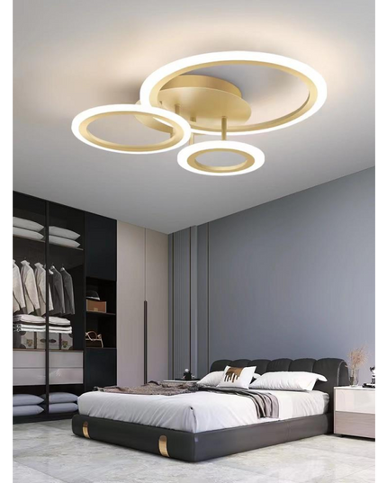 Lustră LED Gold cu 3 Cercuri și Telecomandă WiFi 2.4G - G3862/3 GD