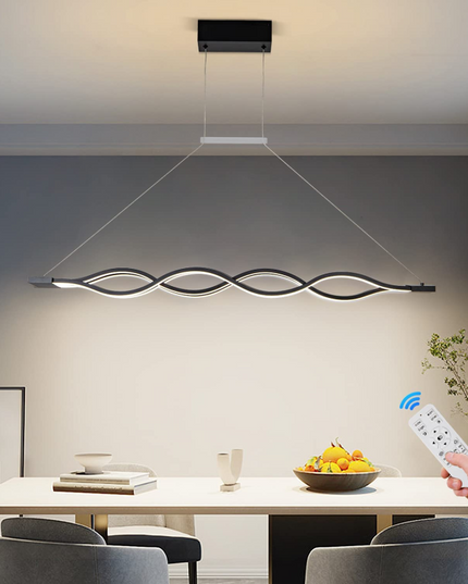 Lustră LED Neagră cu Telecomandă – Eleganță și Iluminare Personalizată G20235 BK