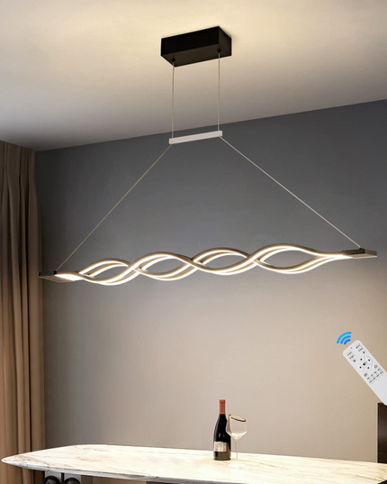 Lustră LED Neagră cu Telecomandă – Eleganță și Iluminare Personalizată G20235 BK