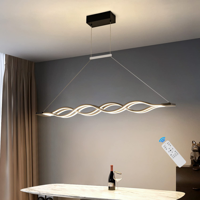 Lustră LED Neagră cu Telecomandă – Eleganță și Iluminare Personalizată G20235 BK