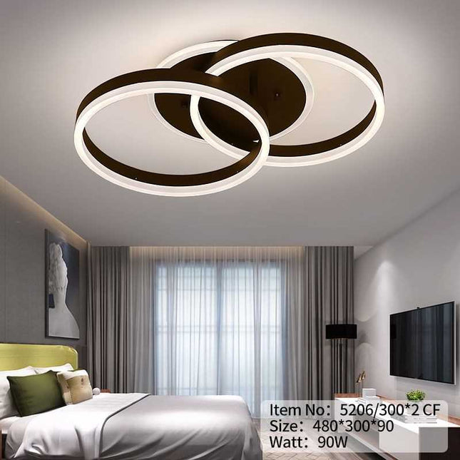 Lustră LED Neagră Dimabilă 90W cu Telecomandă – Eleganță și Funcționalitate -  5206/300*2 BK(C23025/2)