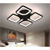 Lustră LED Negru Pătrate cu Telecomandă WiFi 2.4G – Design Modern și Funcționalitate Avansată - 6604/4S BK