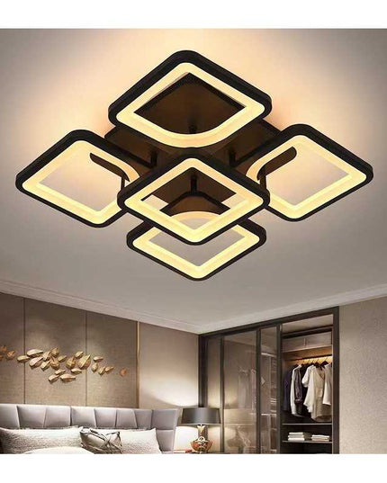 Lustră LED Pătrată cu Telecomandă WiFi 2.4G – Iluminare Inteligentă și Modernă 6604/4+1 BK